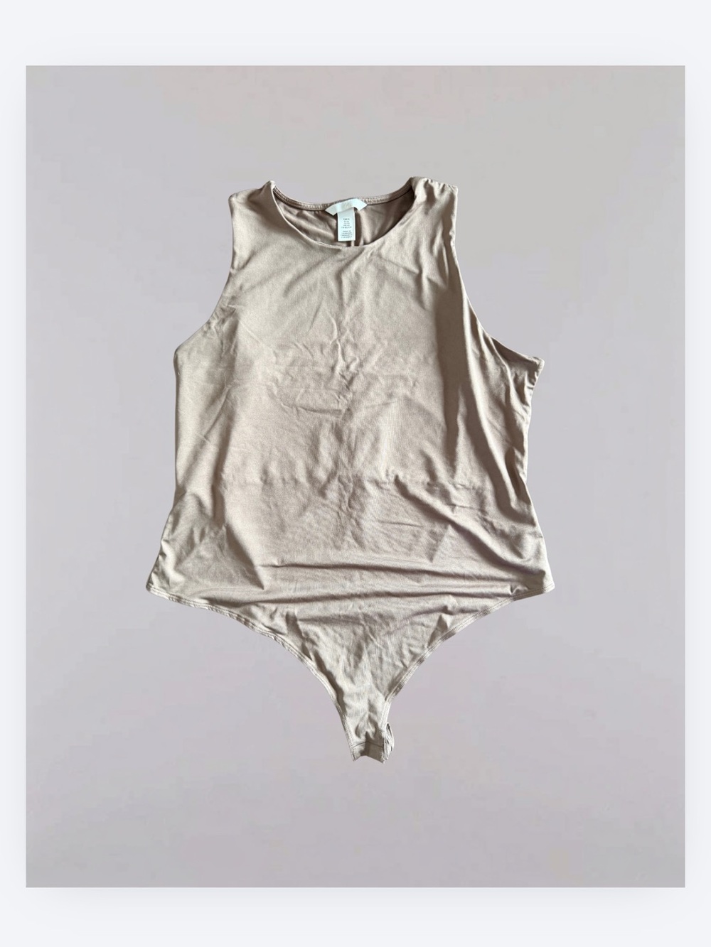 H&M Taupe Sleeveless Crew Neck Bodysuit